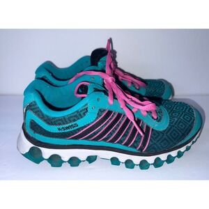 K-Swiss Running Shoes Teal Black Pink Low Top Sneakers 93374-321-M Womens 6.5